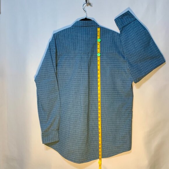 Ralph Lauren Chaps Button Down Size L Shirt Blue Check w Logo ~ Excellent - Picture 5 of 10